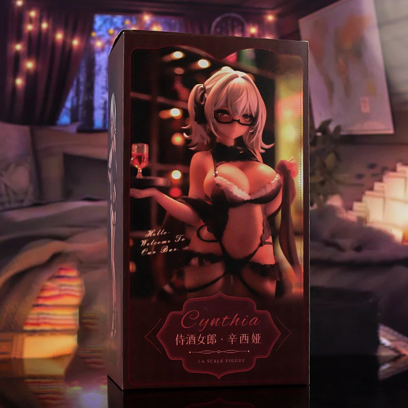 26Cm Anime Shiny Series Waitress Cynthia Figure Hentai Adult Toys Female Action Figure Toys Hobbies Girl Sexy Girl Figurine