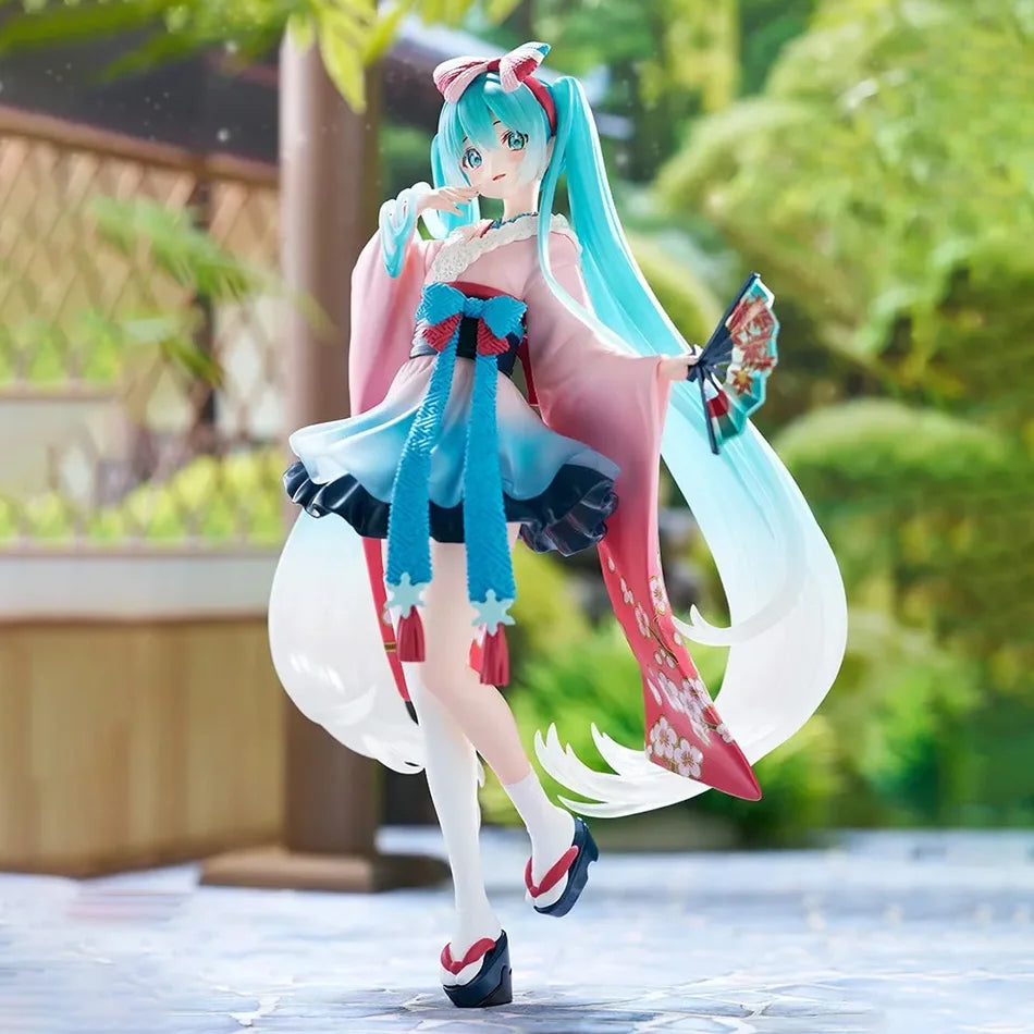 20Cm Fashion Hatsune Miku Anime Figure Kimono Hatsune Miku Action Figures Kawaii Girl Figurine PVC Collection Model Toys