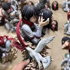 Attack on Titan Anime Figures Eren Jaeger Mikasa Ackerman Action 22CM Statue One Last Kiss Model Collect Desk Decor Toys Gifts