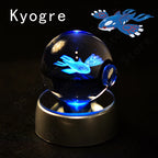 Pokemon Crystal Ball 3D Pikachu Mewtwo Gengar Pokeball 3D Night Light Lamp Glass Statue Pokemon Crystal Ball Kids Birthday Gift