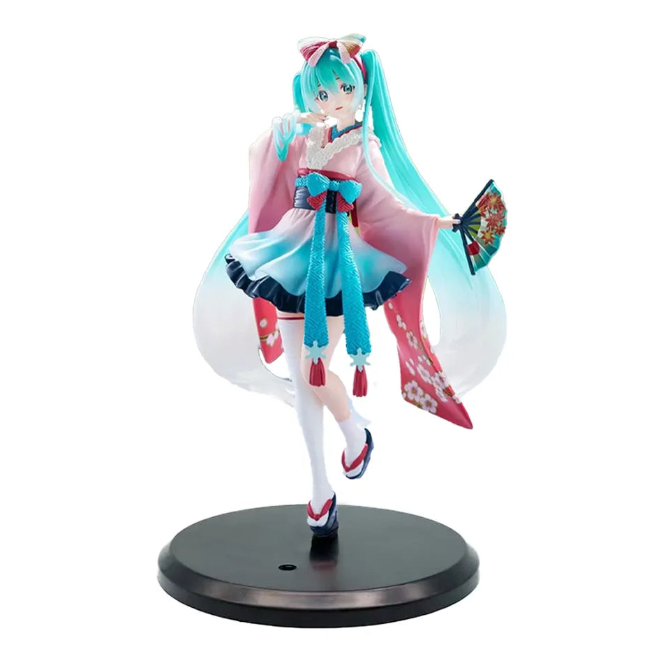 20Cm Fashion Hatsune Miku Anime Figure Kimono Hatsune Miku Action Figures Kawaii Girl Figurine PVC Collection Model Toys