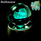 Pokemon Crystal Ball 3D Pikachu Mewtwo Gengar Pokeball 3D Night Light Lamp Glass Statue Pokemon Crystal Ball Kids Birthday Gift