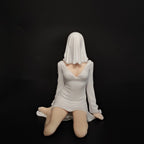 3D Mysterious Halloween Statue Gothic Black-Robed Queen Figure Bookshelf Sculpture Ghost Sitting Statue Table Decoration Gift