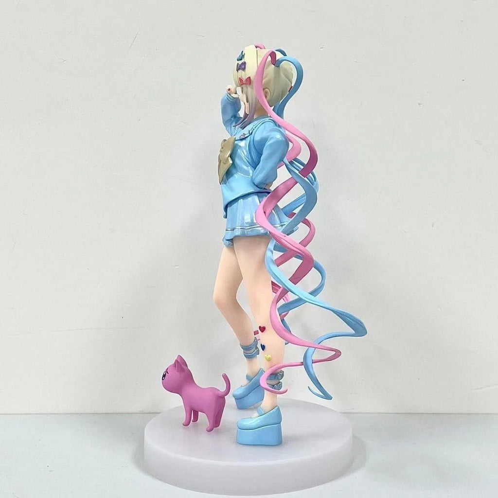Needy Girl Overdose Anime Figure with Cat Action Figures Virtual Uploader PVC Collection Model Ornaments Toys Brithday Gifts