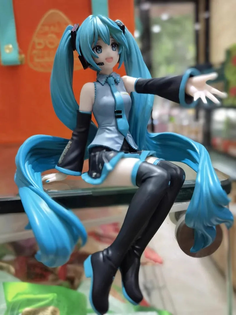 New 14Cm Hatsune Miku Anime Girl Figures Noodle Press Figure Series Miku Figurines Doll Model Car Decoration Kids Toys Fans Gift