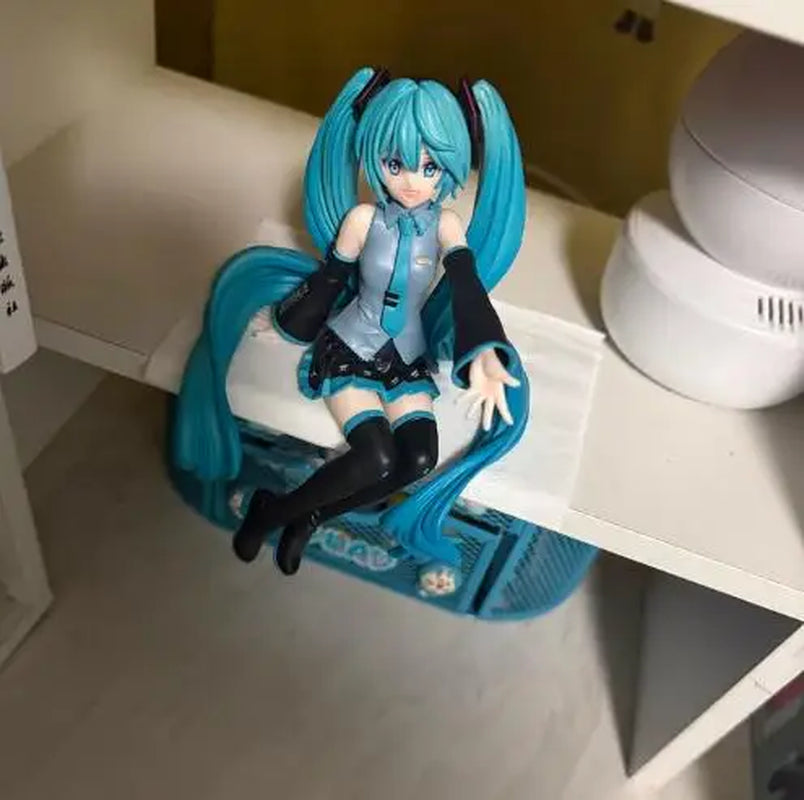 New 14Cm Hatsune Miku Anime Girl Figures Noodle Press Figure Series Miku Figurines Doll Model Car Decoration Kids Toys Fans Gift