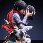 Attack on Titan Anime Figures Eren Jaeger Mikasa Ackerman Action 22CM Statue One Last Kiss Model Collect Desk Decor Toys Gifts