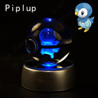 Pokemon Crystal Ball 3D Pikachu Mewtwo Gengar Pokeball 3D Night Light Lamp Glass Statue Pokemon Crystal Ball Kids Birthday Gift